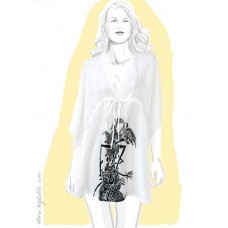 Wayang Kulit Kaftan Short (White)